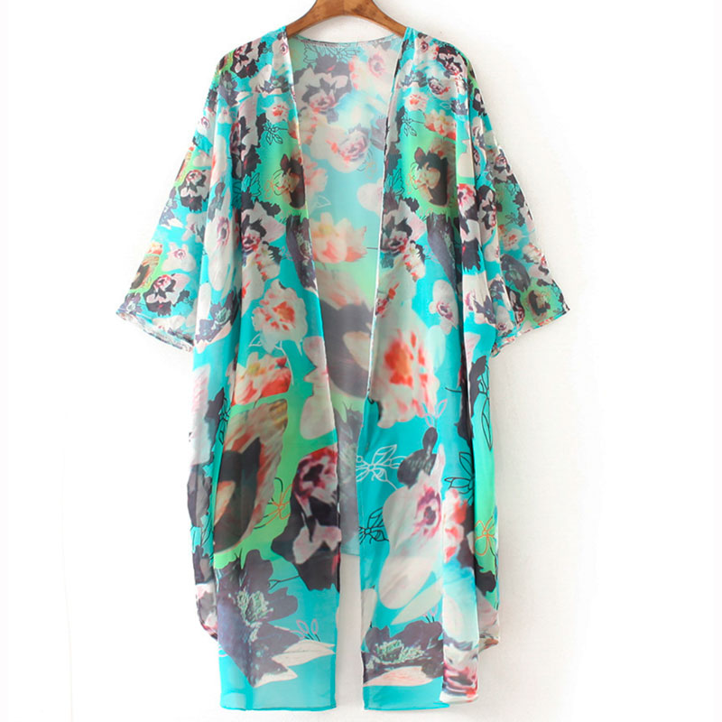 Sommer kimono i skønne kraftige farver.